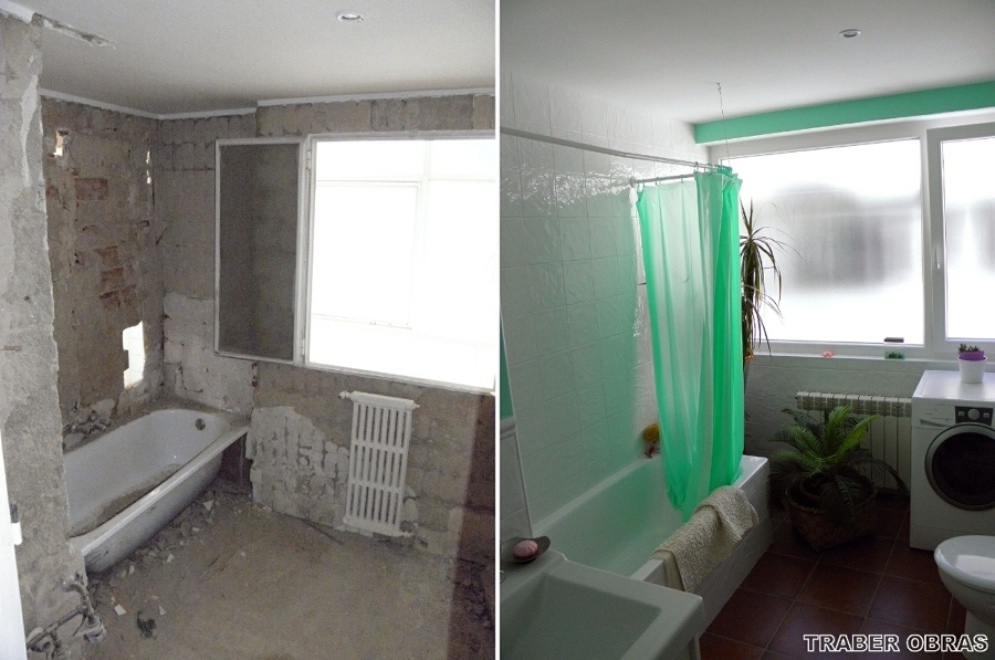 Cuarto de baño: antes y después de reforma.