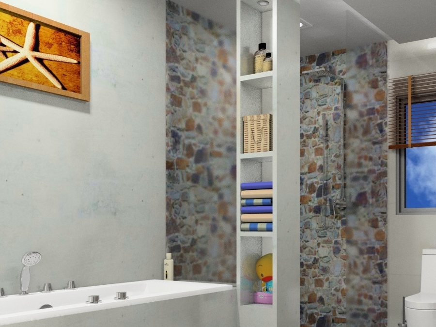 CUARTO DE BAÑO, MASÍA EN GASERANS , GIRONA