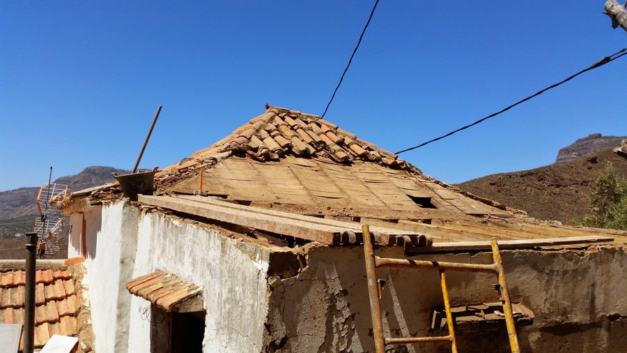 Cubierta de teja y cañizo 