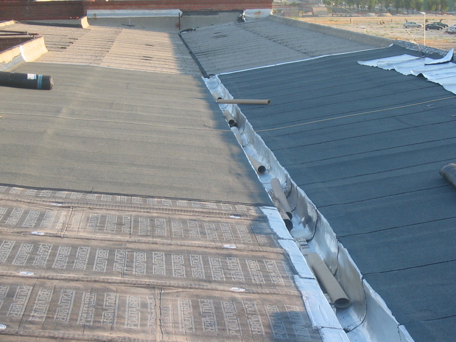 cubierta inclinada con aislamiento