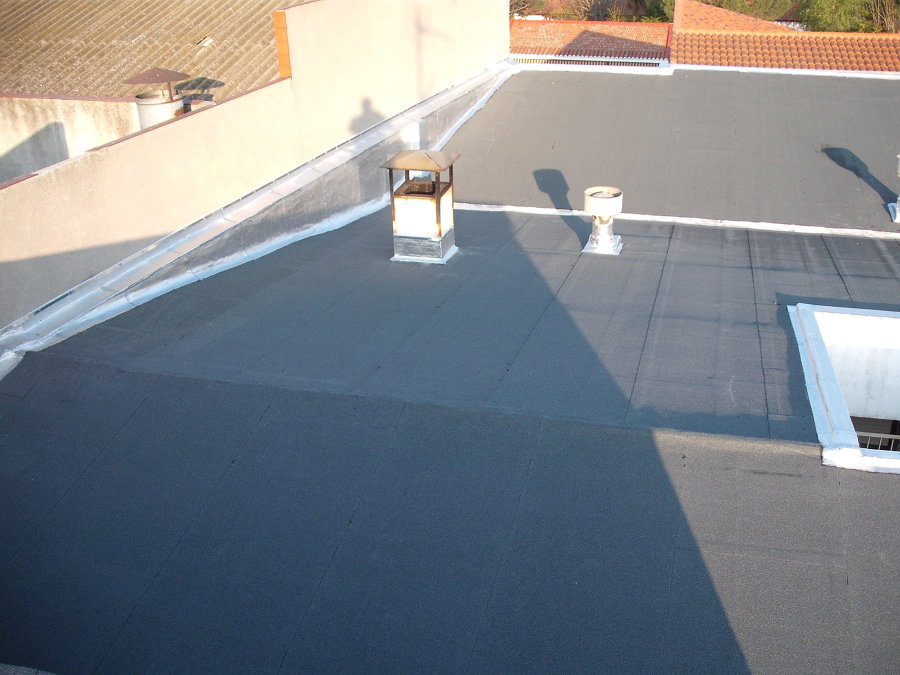 cubierta inclinada con aislamiento