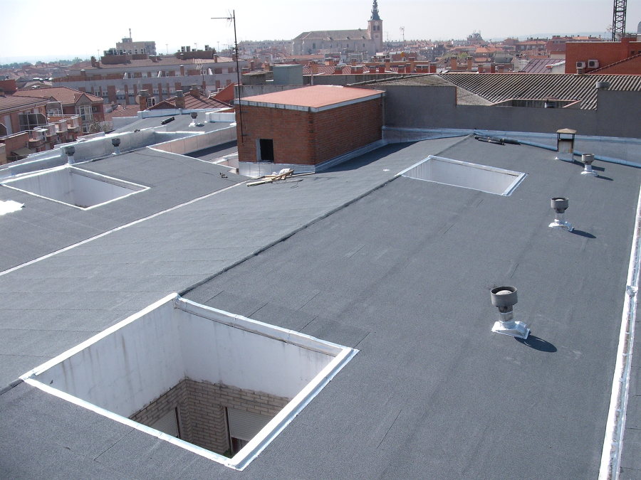 cubierta inclinada con aislamiento