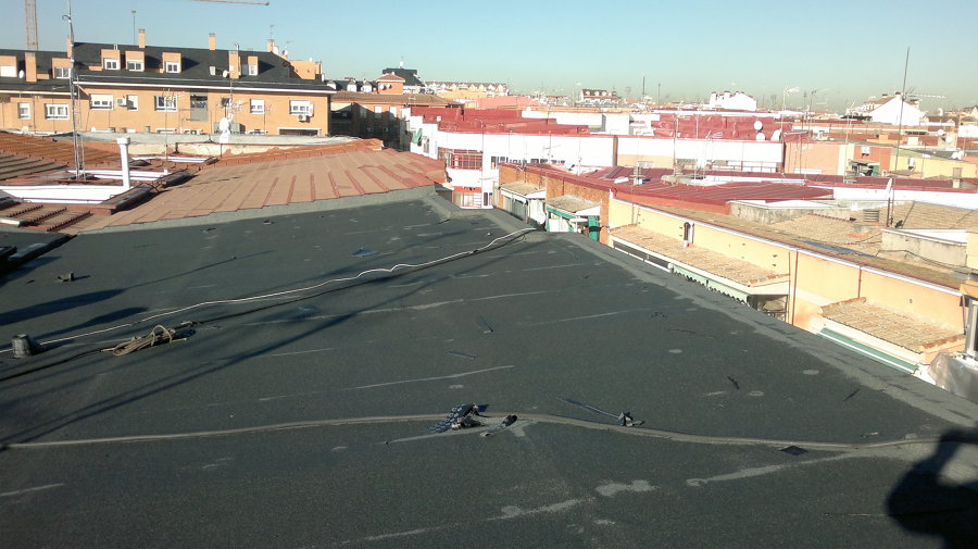 cubierta inclinada con aislamiento