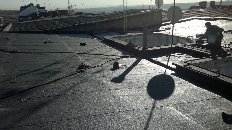 cubierta inclinada con aislamiento