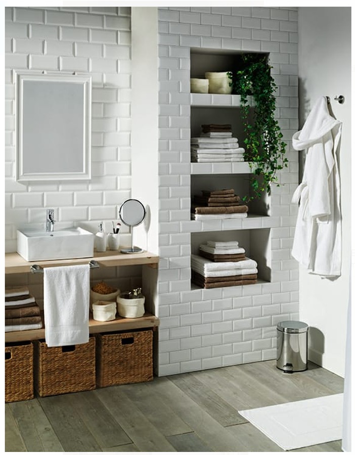 Decoración baño estilo ladrillo