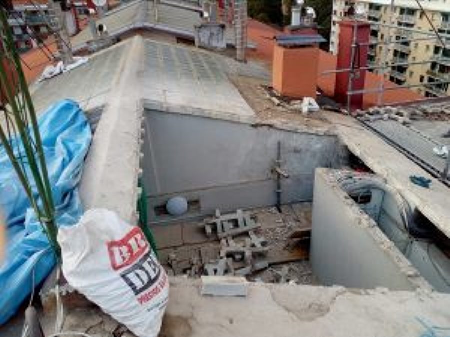 demolición de la estructura de hormigón armado