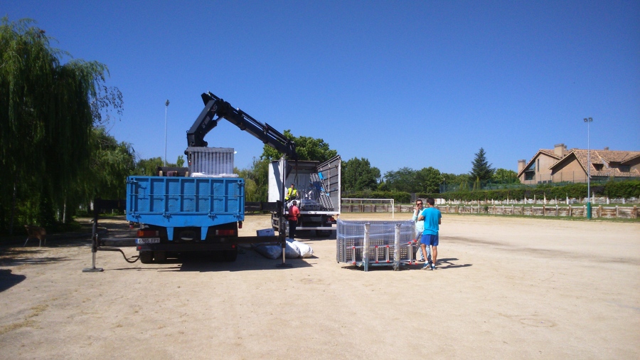 descargando material