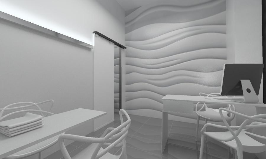 Despacho y zona de diagnóstico de centro de belleza