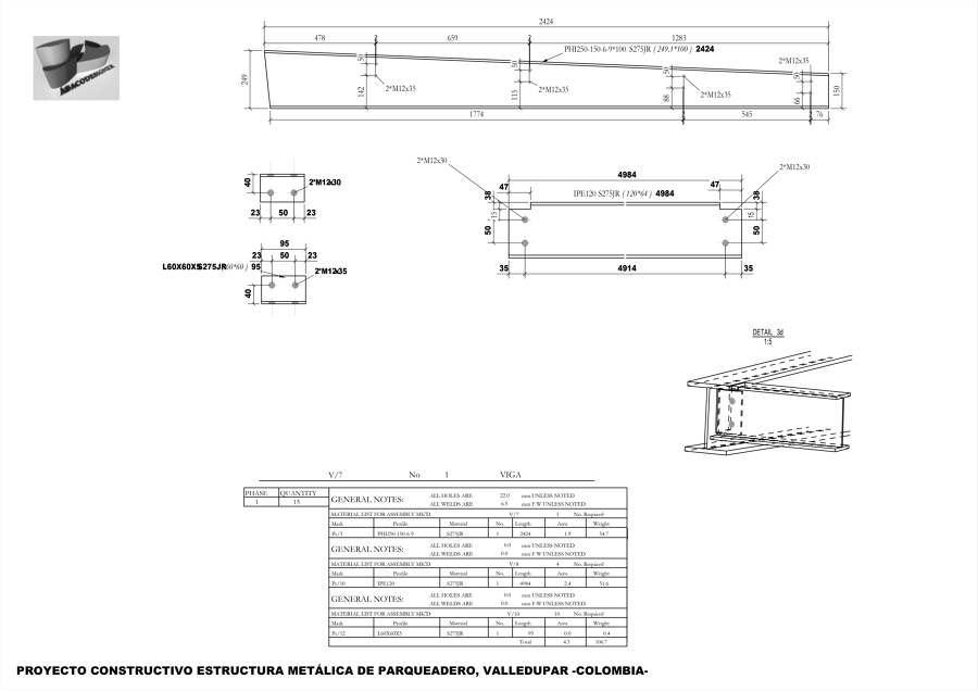 Despiece de estructura metálica