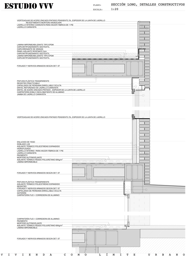 Detalle Constructivo, Sección Longitudinal