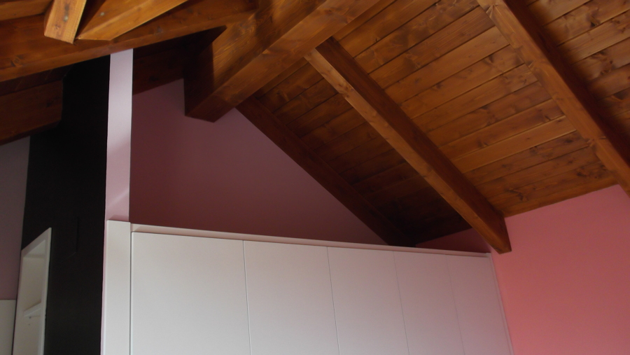 Detalle cubierta madera interior