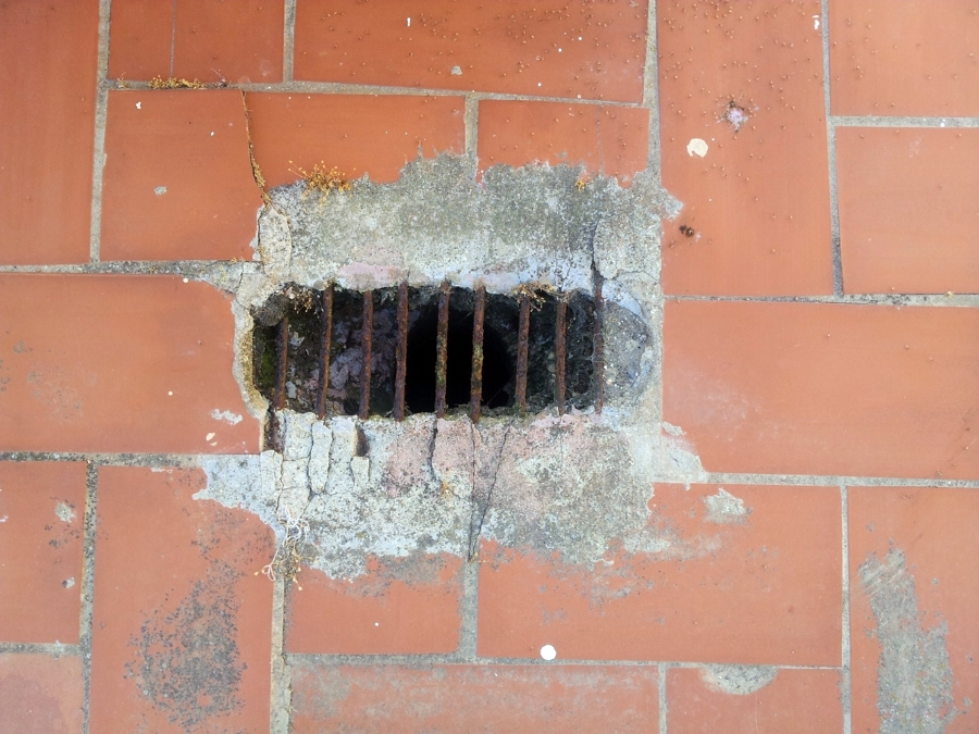 Detalle de desagüe ANTES