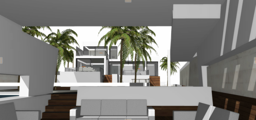 Detalle de entradas de luz de la pérgola.