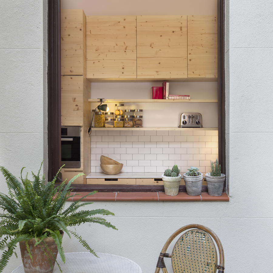 Detalle de la cocina des del jardín