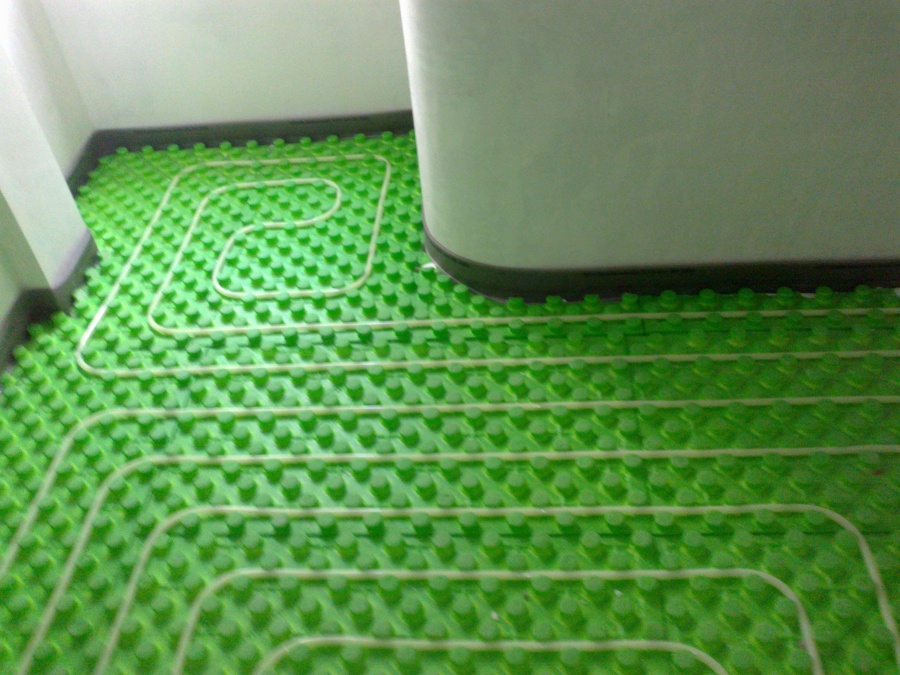 Detalle de la instalación de suelo radiante