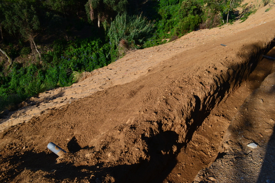 Detalle de la zanja