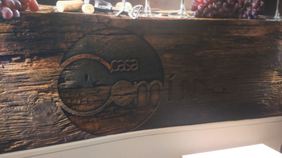 Detalle de logo en vinilo.