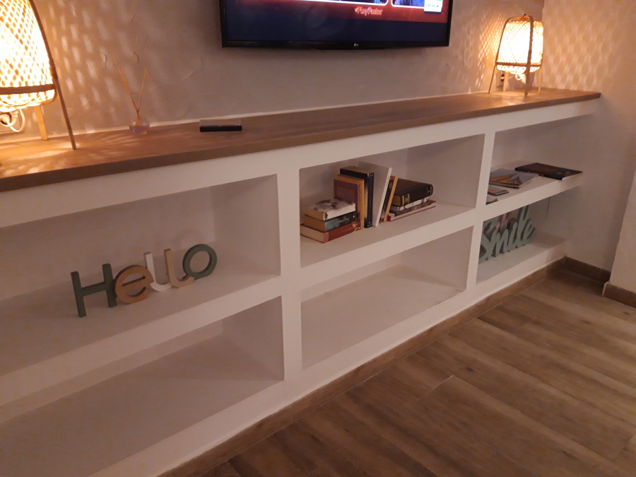 Detalle de mueble de obra de yeso laminado