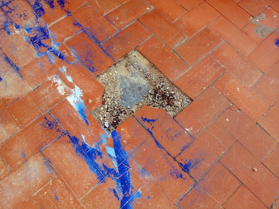 Detalle de pavimento de terraza ANTES