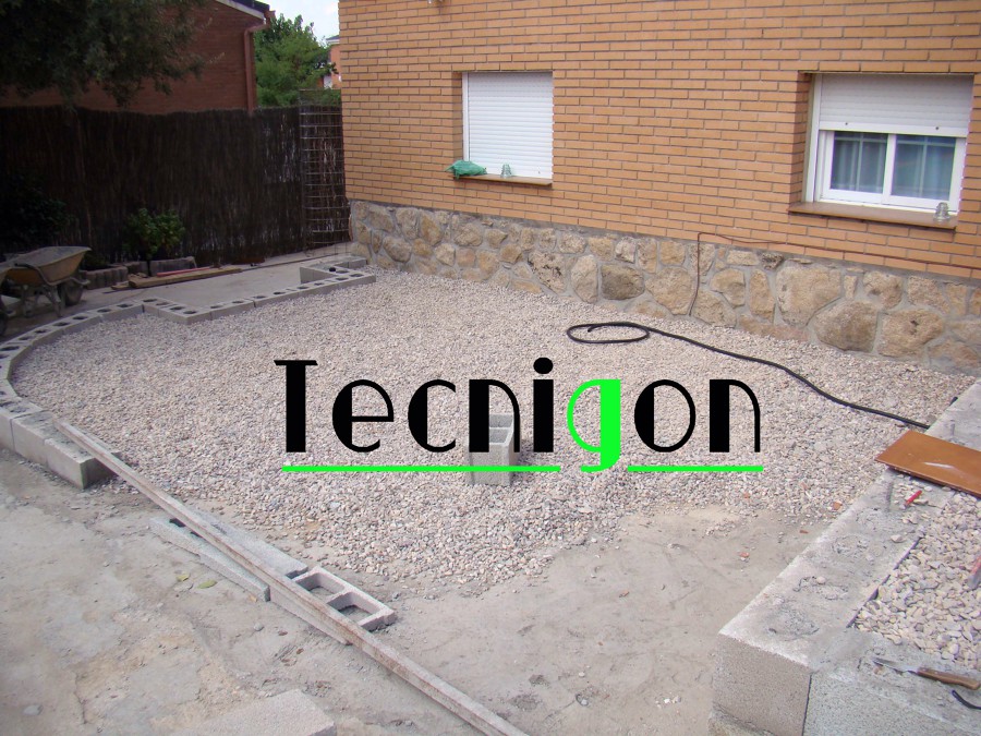 Detalle de terraza en ejecución