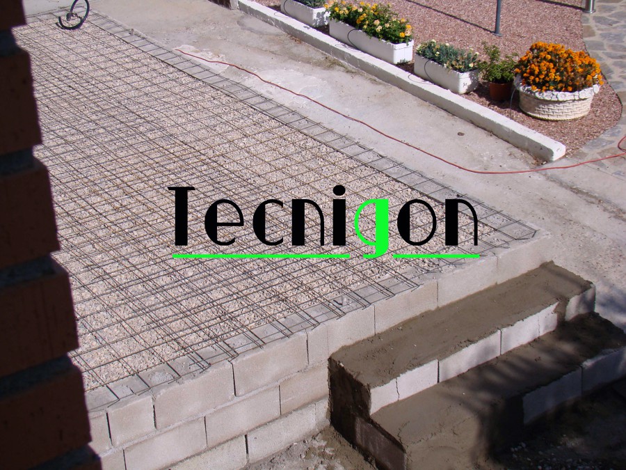 Detalle de terraza en ejecución