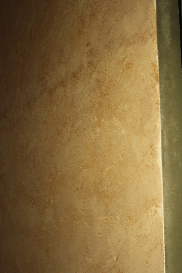 Detalle efecto perlescente oro