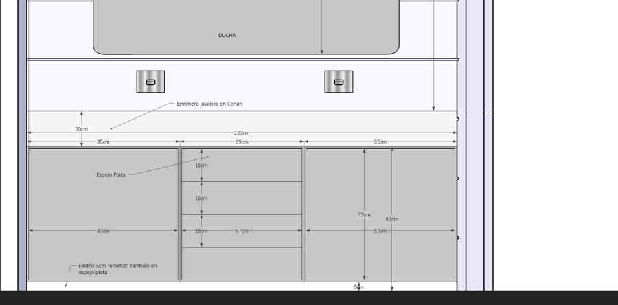 Detalle encimera Baño Principal