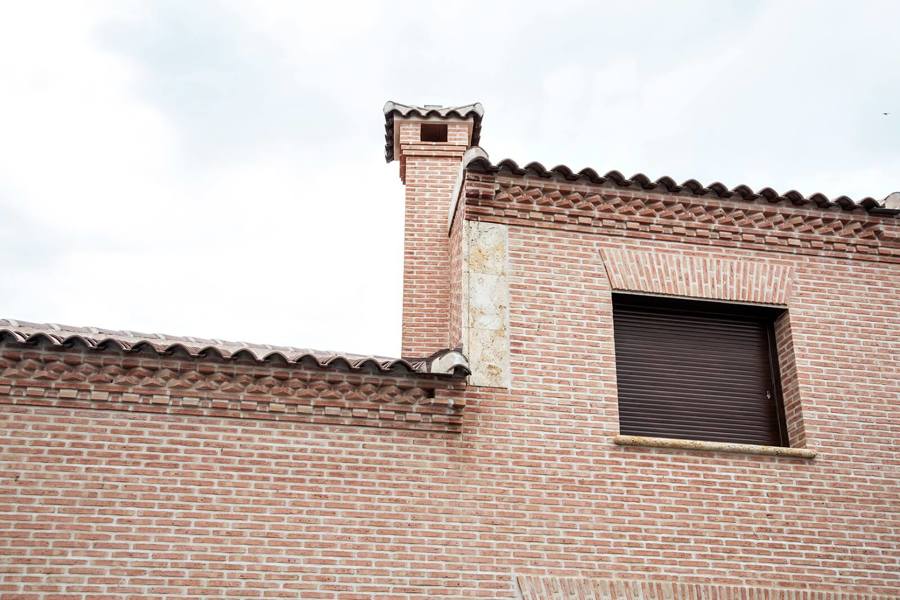 Detalle fachada y chimenea