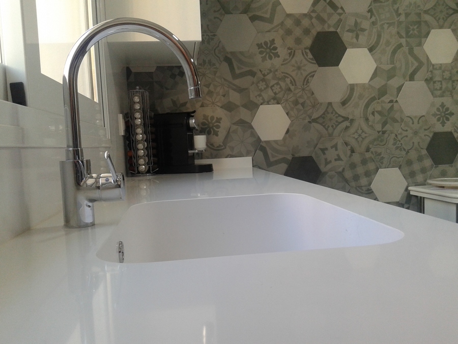 Detalle fregadero Integrity de Silestone