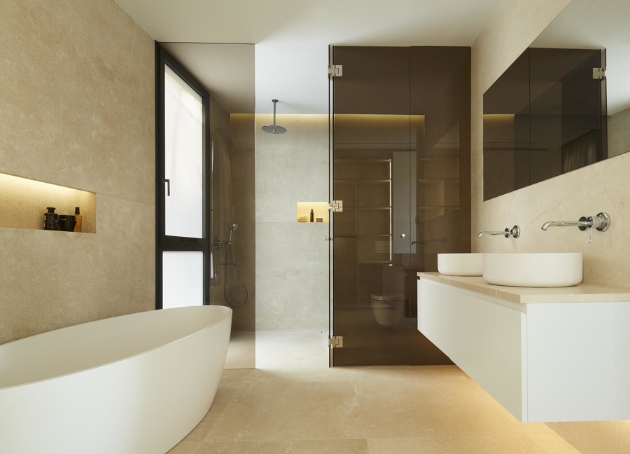 detalle iluminación en baño