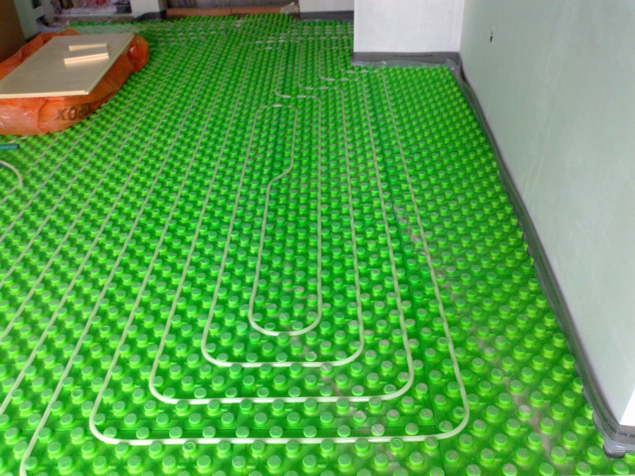 Detalle de la instalación de suelo radiante