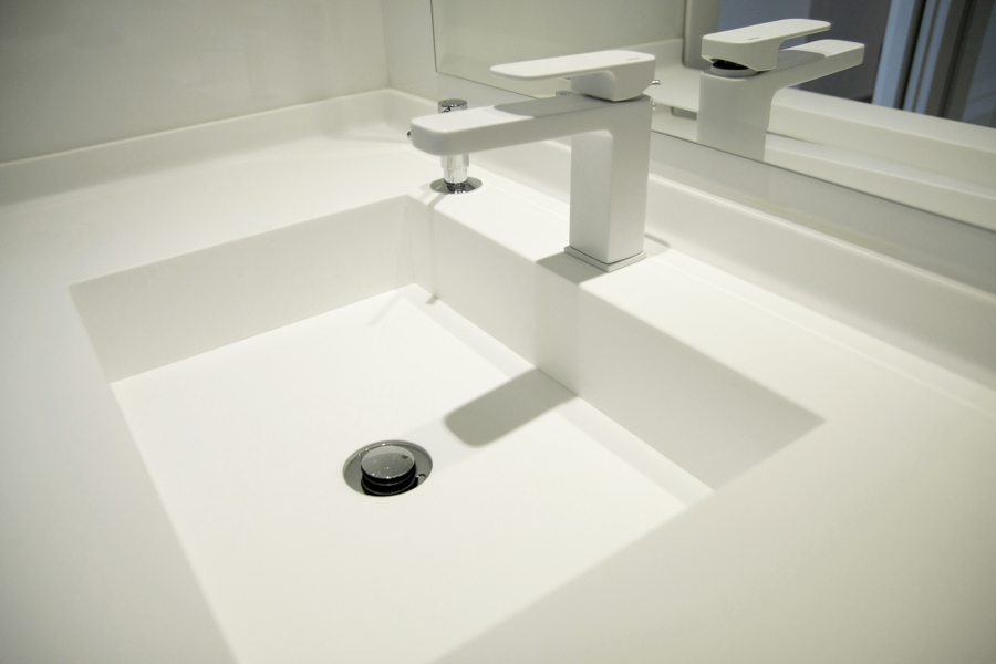 Detalle lavabo de Krion