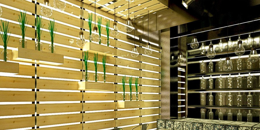 Detalle. Pared retroiluminada