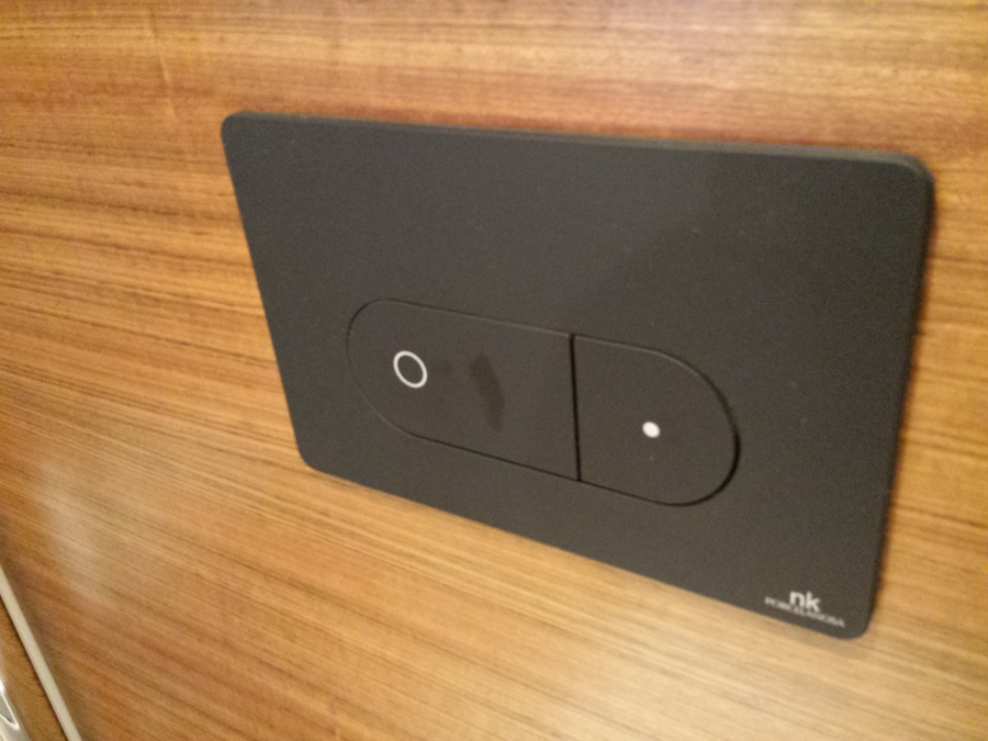 Detalle pulsador WC tanque oculto