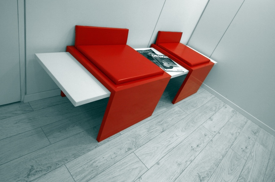 Detallo del banco de la zona de espera