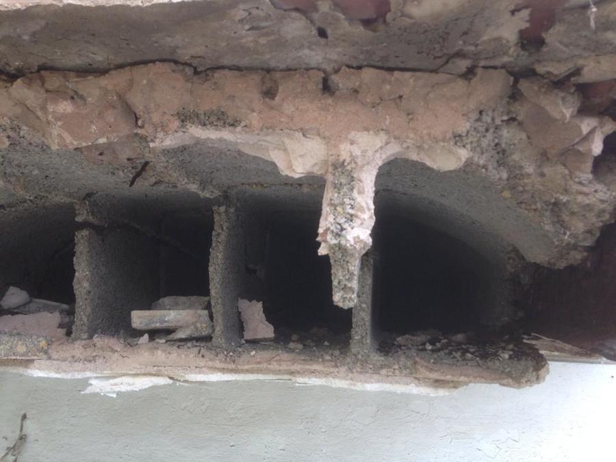 Deterioro de las vigas originales a cambiar