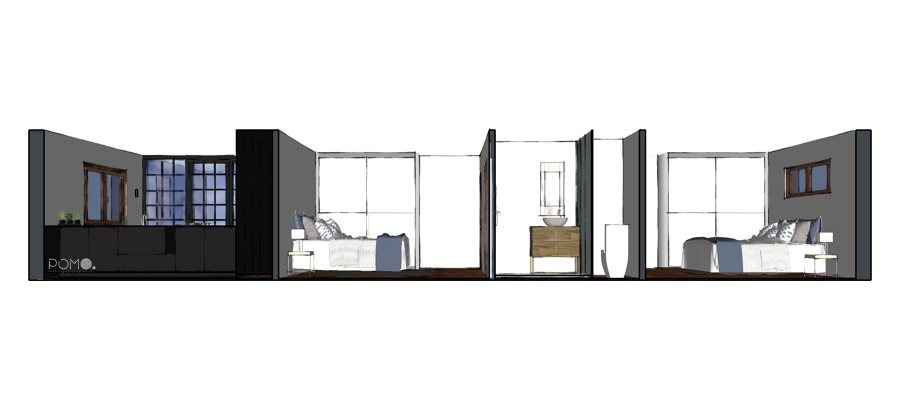 Diseño de Interiores Online - Casa rural. Perspectiva interior