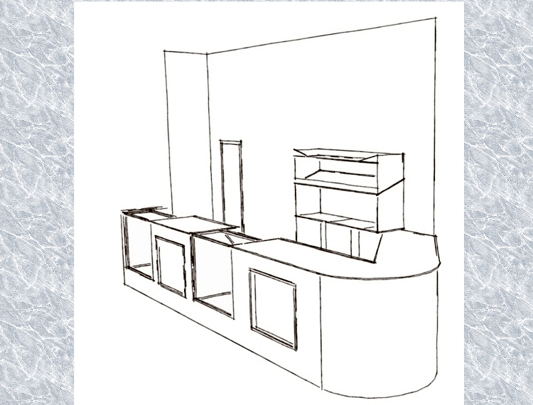 Diseño previo para barra y estanteria