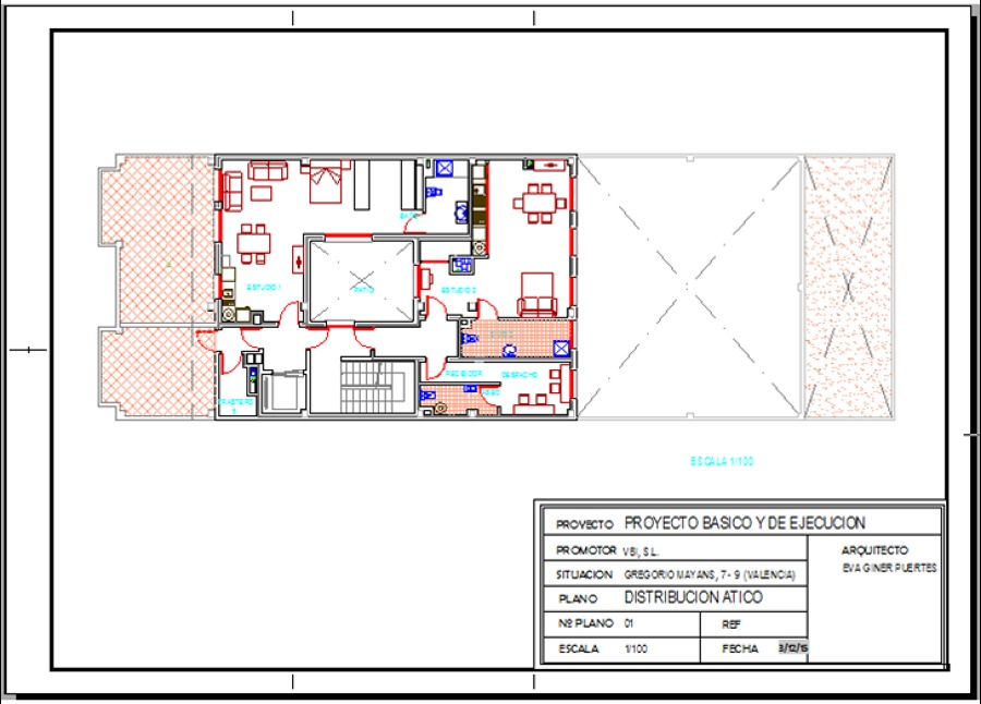 Distribución planta Ático