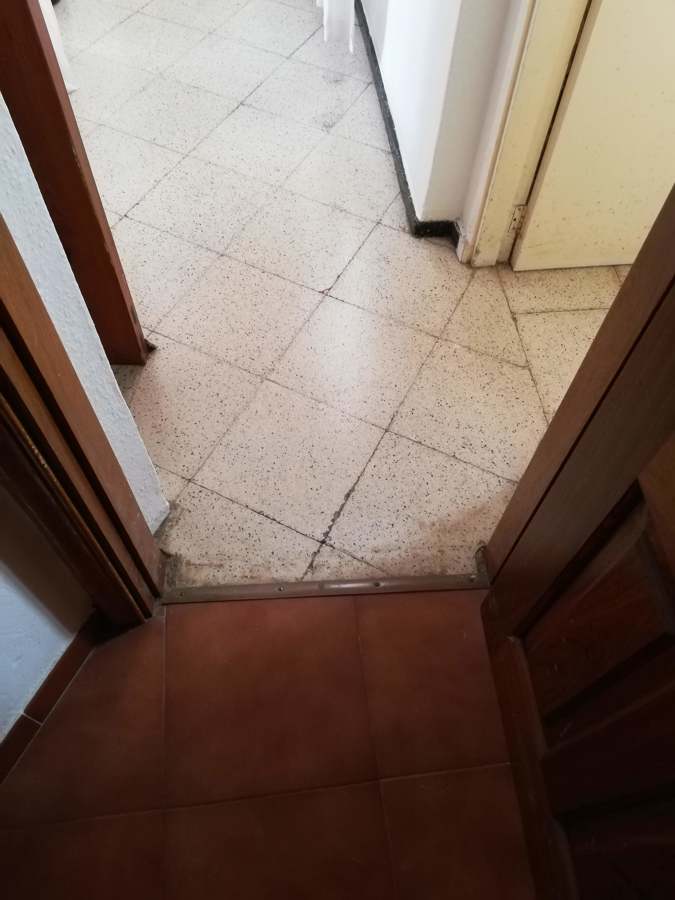 División del baño y el resto de la casa.