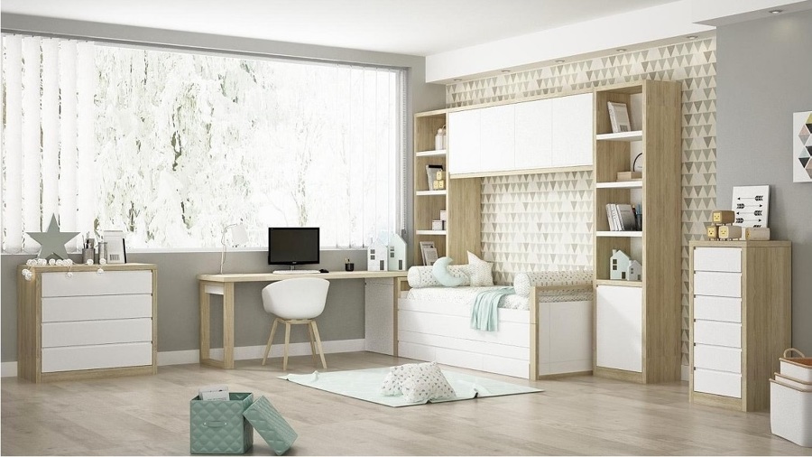Dormitorio Juvenil Noel Madrid Madera