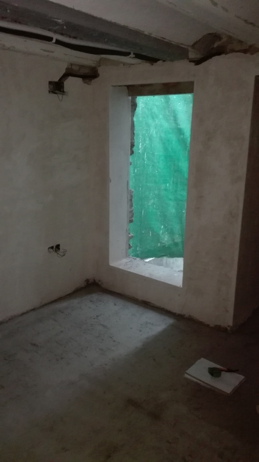 Dormitorio principal durante la obra