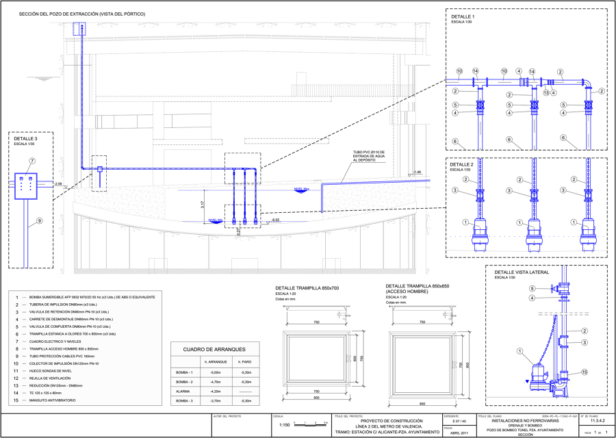 Drenaje y bombeo. Planta