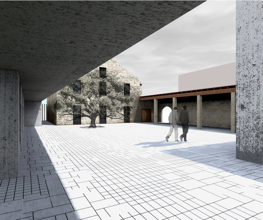 Edificación existente y entrada