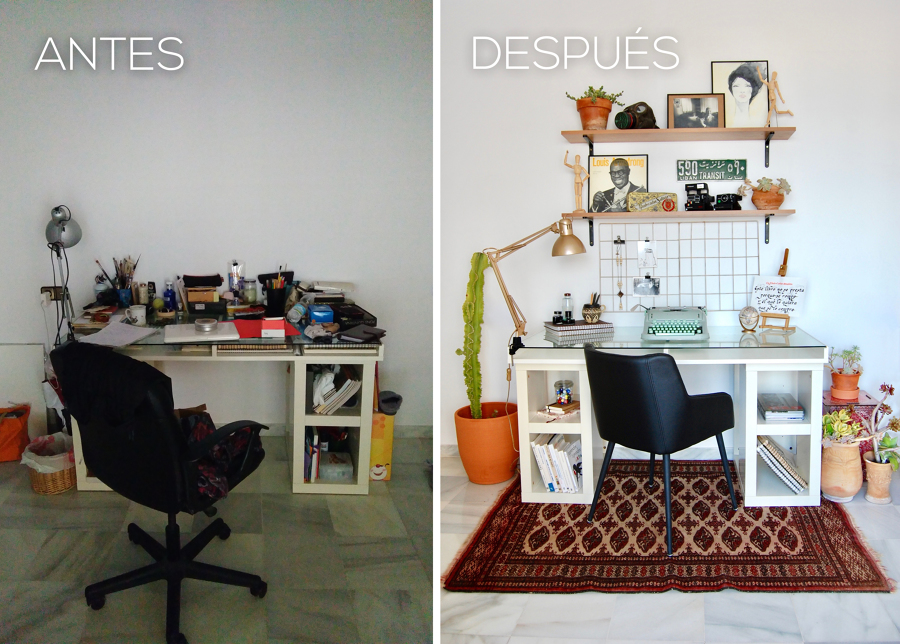 El antes y después de una zona de trabajo