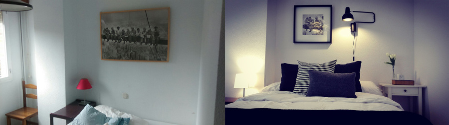 El antes y después de uno de los dormitorios