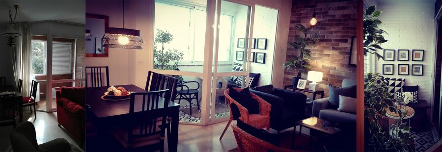 El antes y después del balcón integrado en el salón