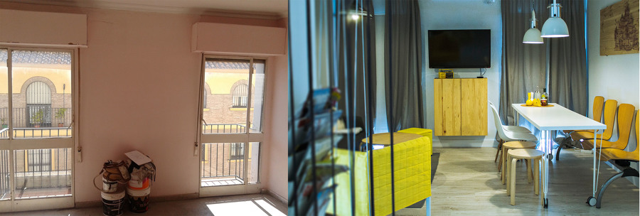 El antes y después del salón