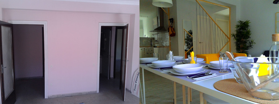 El antes y después del salón