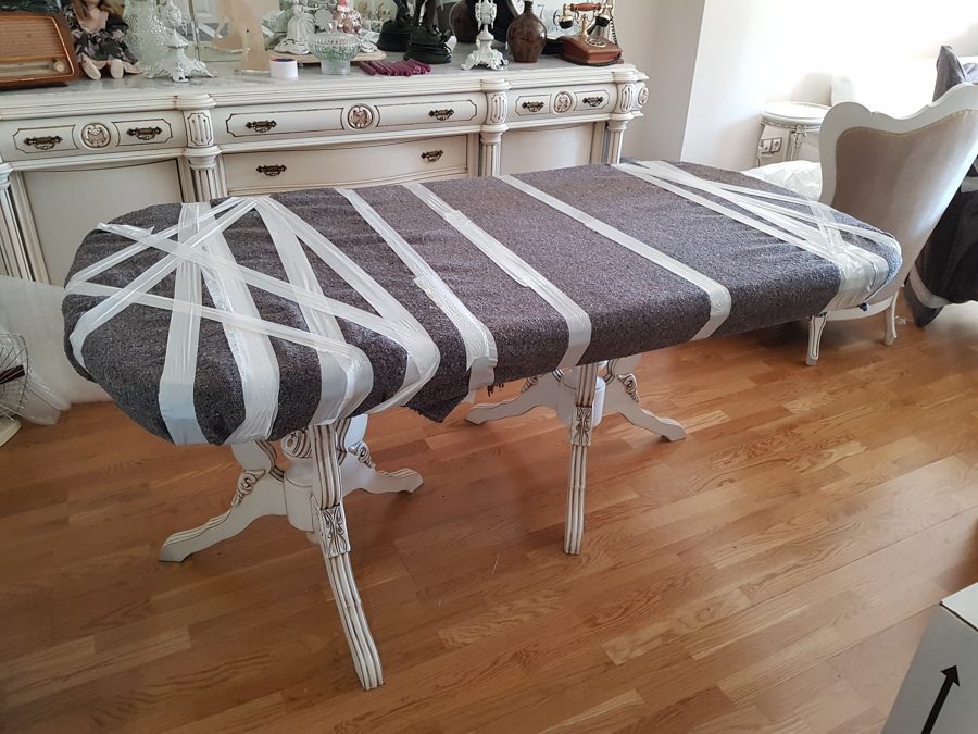 Embalaje mesa con manta doble y csrton